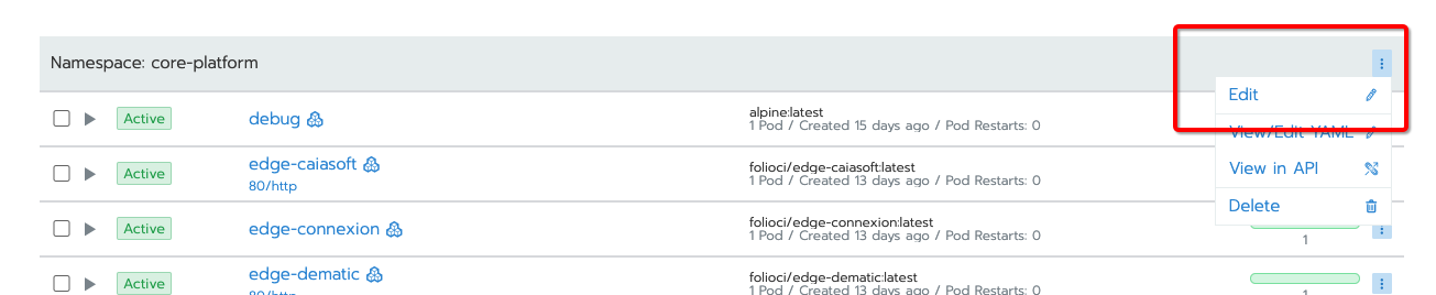 set namespace cpu limits